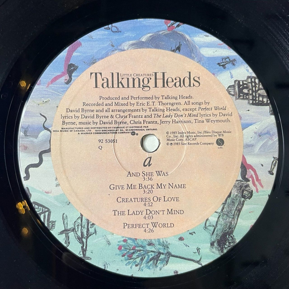 Винтажная виниловая пластинка LP Talking Heads Little Creatures (Canada 1985)