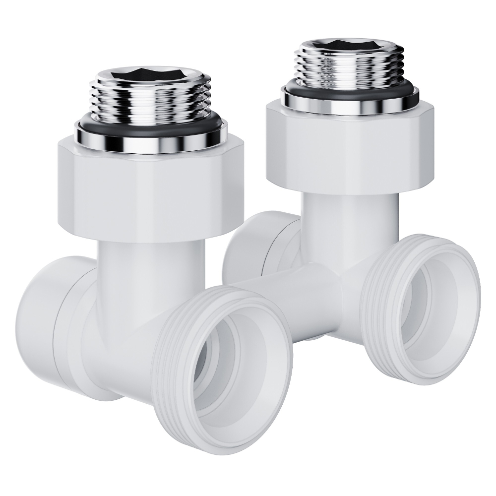 Узел нижнего подключения Royal Thermo Design угловой 1/2quot;х3/4quot; EK (белый)