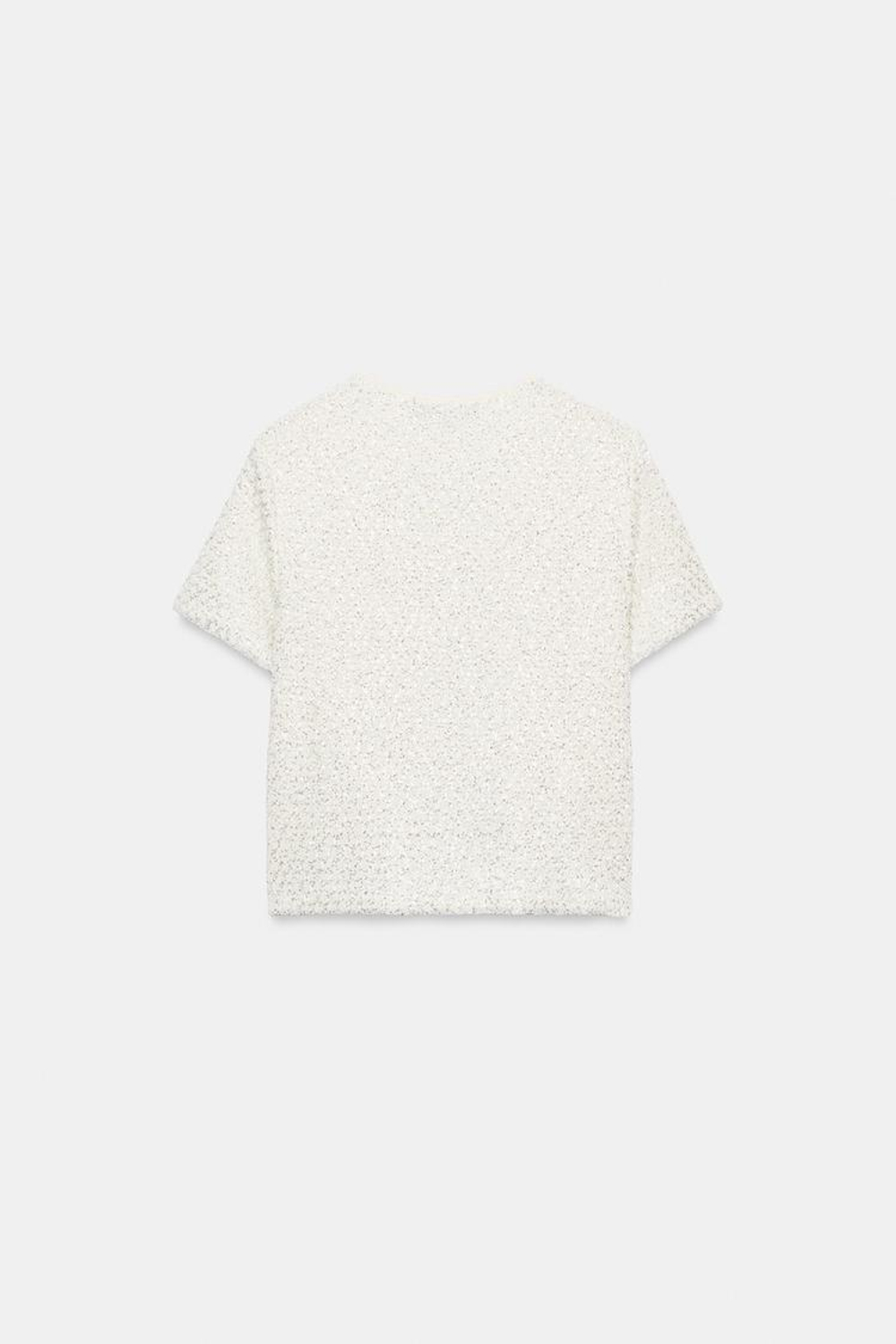 ZARA КАРДИГАН С ПАЙЕТКАМИ И БЛЕСТЯЩЕЙ НИТЬЮ, ЭКРЮ