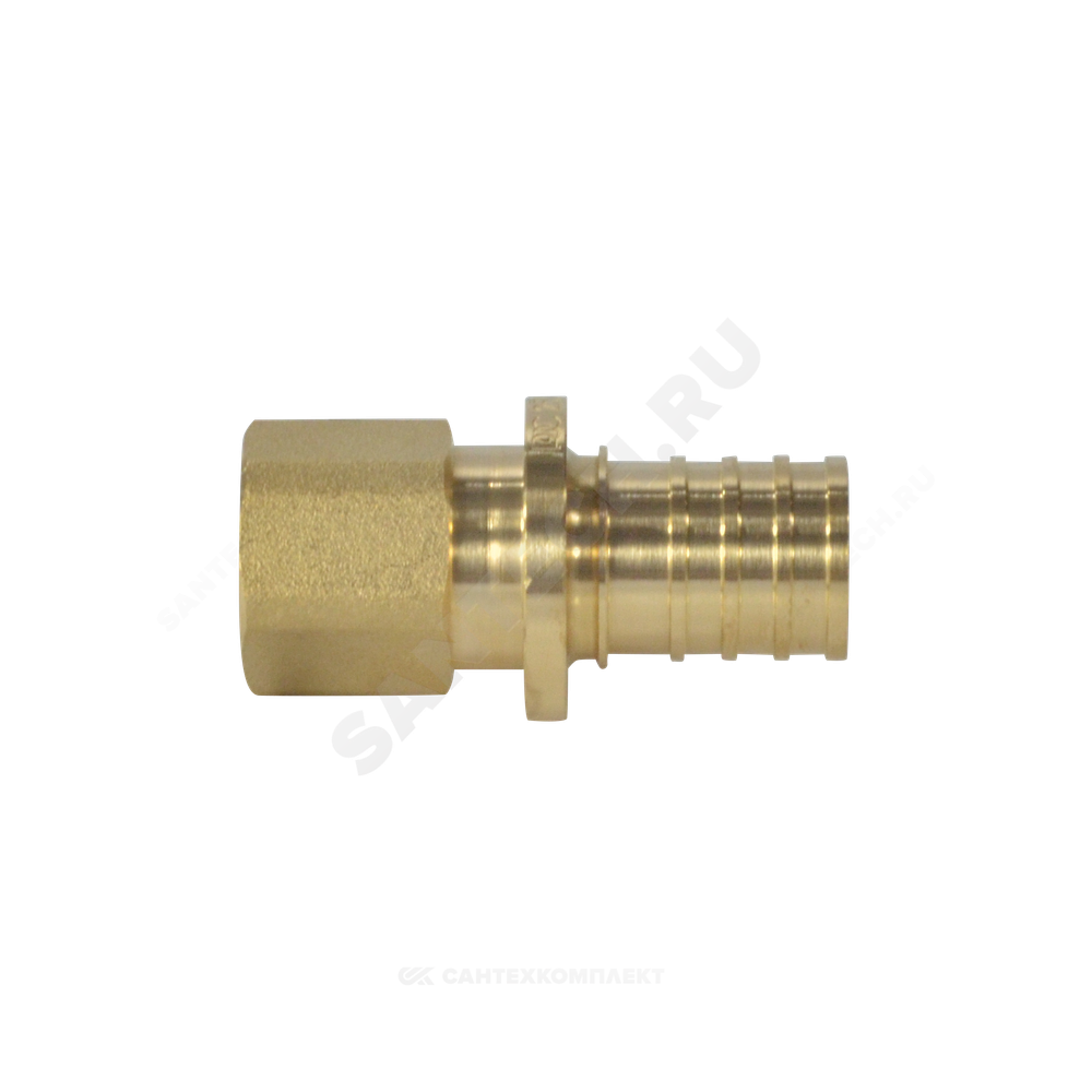 Муфта для PE-X труб аксиальная латунь Дн 25х1/2" ВР РОС