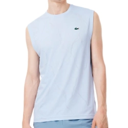 Мужская теннисная футболка Lacoste Ultra Dry Crocodile Jacquard Tennis - sugared blue