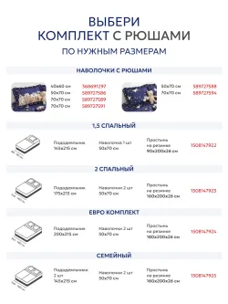 Постельное белье 2 сп наволочки с рюшами перкаль