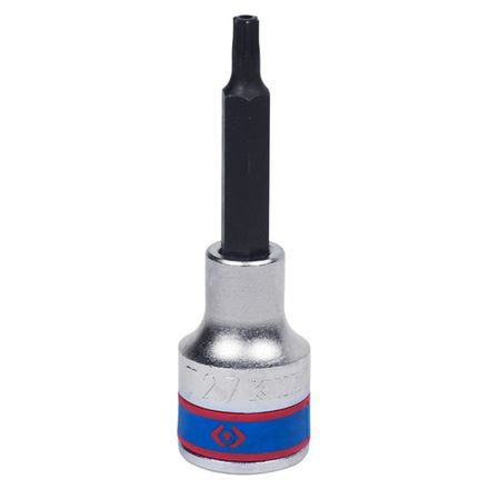 Цена на KING TONY (403727) Насадка (бита) торцевая 1/2", L = 80 мм, TORX с отверстием, T27