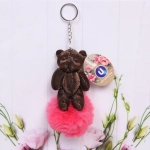 Брелок «Pom pom- Медвежонок Барни» микс 5 цветов, 12см