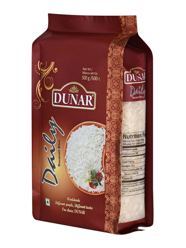 Рис Dunar Басмати Daily длиннозерный шлифованный 500 г, 2 шт