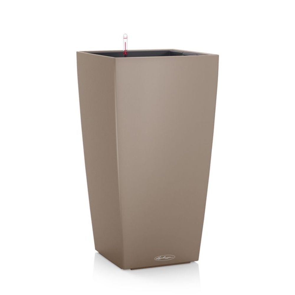 Кашпо Lechuza "Color Cubico Complete sand brown" (пластик), 30x30xH56 см