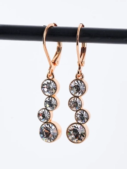 Серьги-подвески Эльза с белыми кристаллами Swarovski