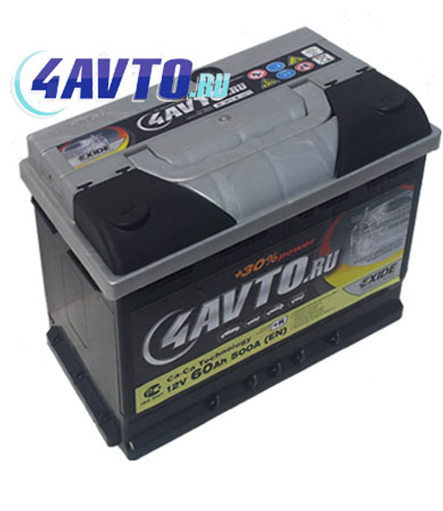 Купить Аккумулятор 6СТ-60 А.ч., п.п., L+, 4AVTO.RU