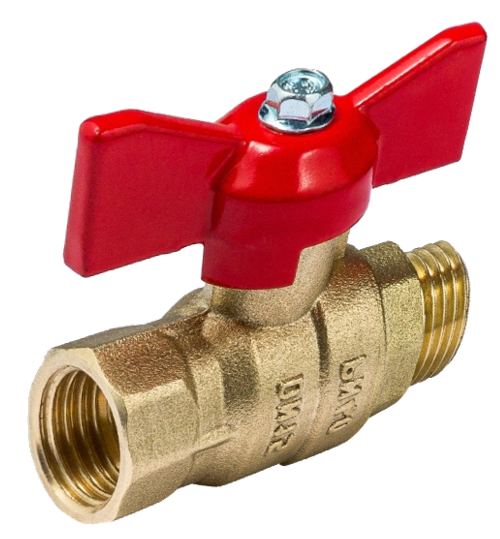 Кран шаровой 1/2 ВР/НР DN15 PN40 (Ручка - Бабочка)