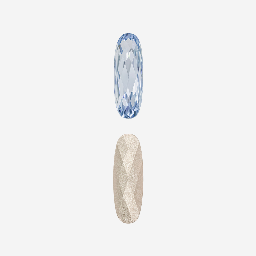 Кристалл Длинный Овал (Long Classical Oval), оттенок "Светлый Сапфир"/"Light Sapphire", 15*5мм