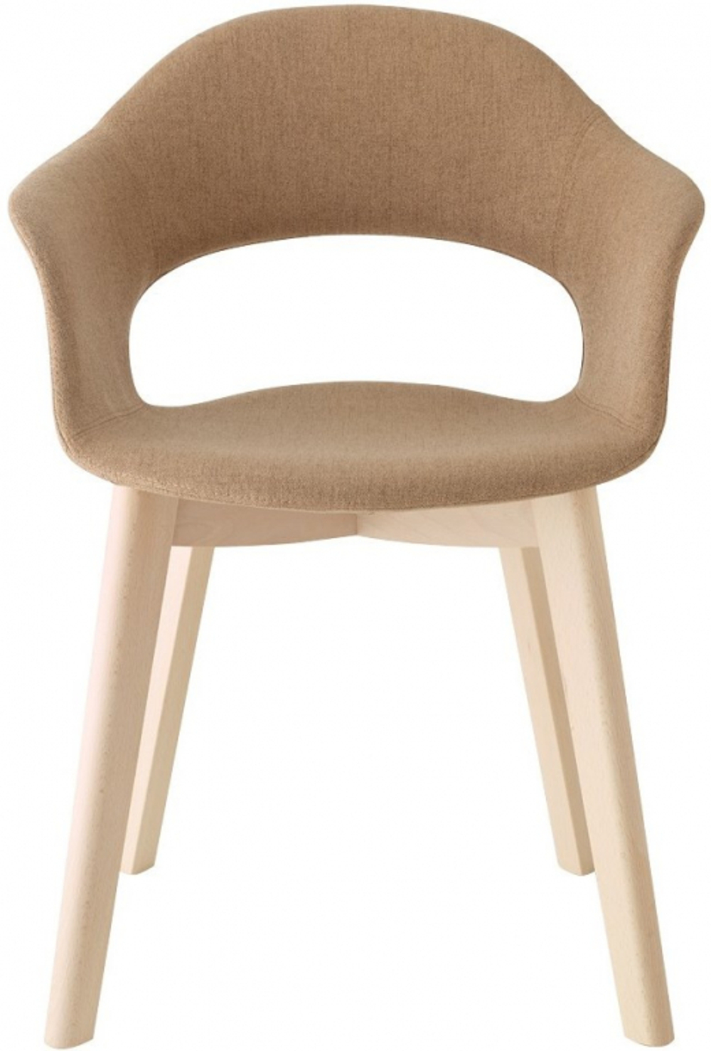Кресло с обивкой Scab Design Natural Lady B Pop, отбеленный бук, тортора