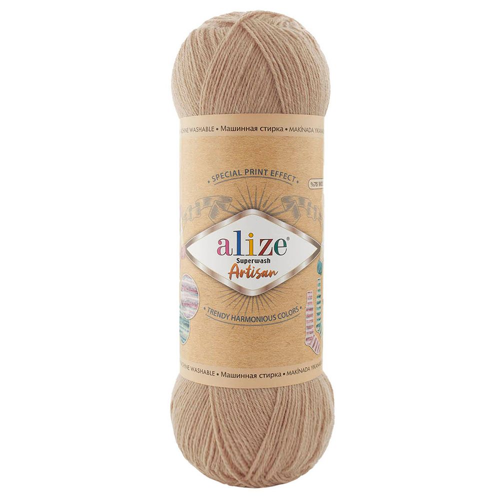 Пряжа Alize (Ализе) Superwash Artisan / уп.5 мот. по 100 г, 420 м, 431 беж
