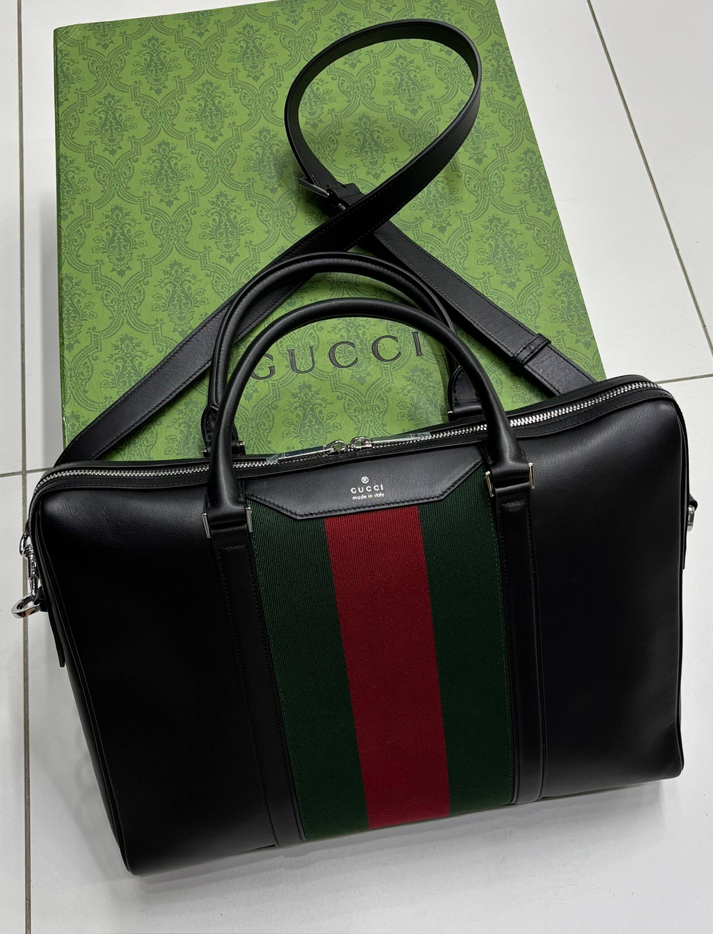 Портфель Gucci Mega Web Trademark Medium Briefcase