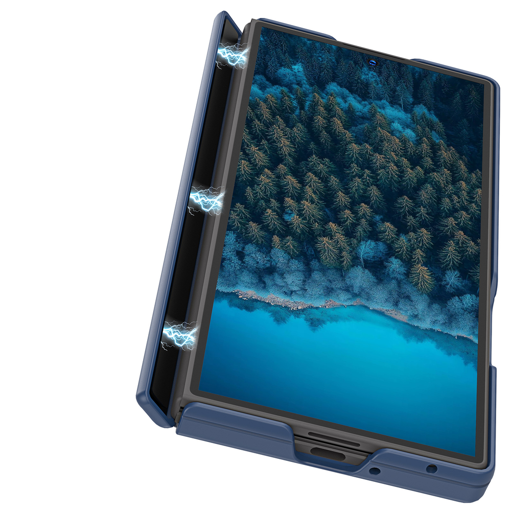 Усиленный чехол синего цвета с MagSafe для Samsung Galaxy Z Fold 8 Ultra, серия Expn Series Magnetic от Dux Ducis