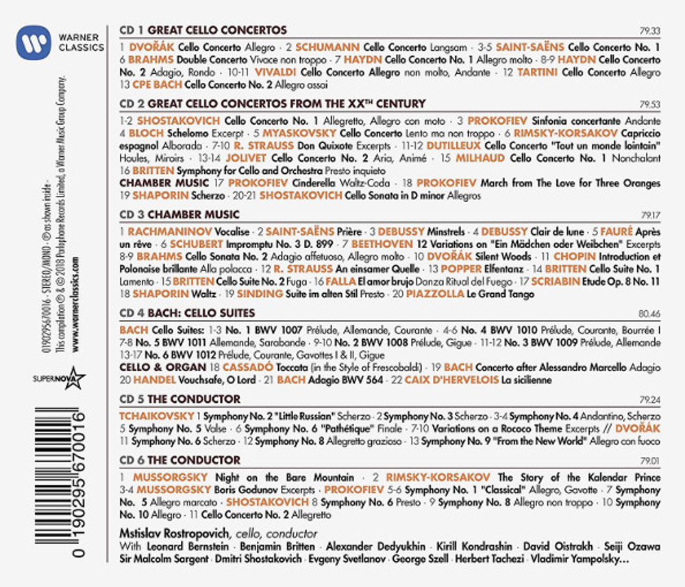 Сборник / 100 Best Rostropovich (6CD)