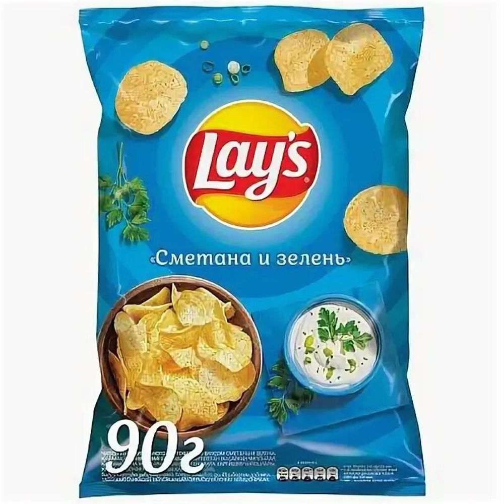 Чипсы "Lays" сметана и зелень 90г