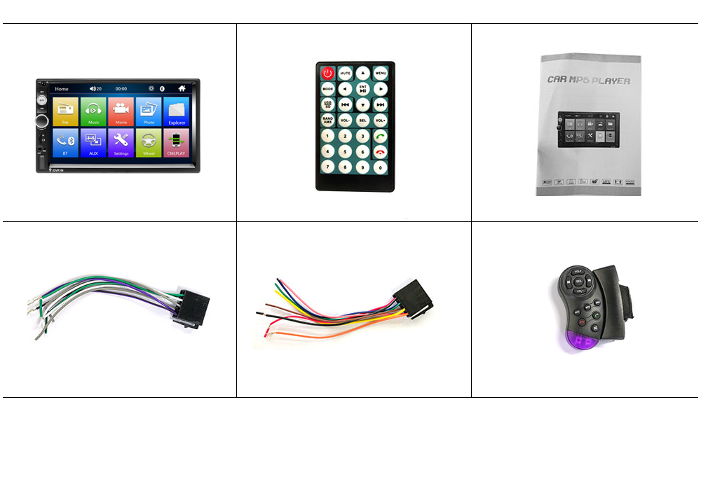 Автомагнитола сенсорная 7" 2DIN с пультом на руль (Bluetooth, USB, AUX, Mirror Link)