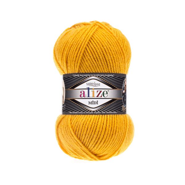 Пряжа Alize (Ализе) Superlana Midi / уп.5 мот. по 100 г, 170м, 488 цыпленок А