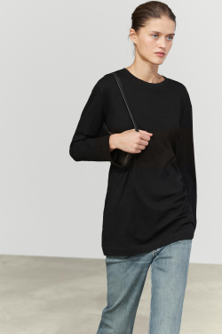 Massimo Dutti Удлинённая футболка, черный