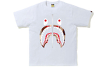 A Bathing Ape Check Shark Tee белый