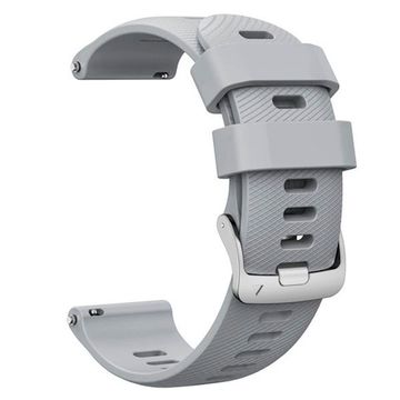 Ремешок 18 мм силиконовый для Garmin Venu 2S, Vivoactive 4S, Forerunner 255S, Forerunner 265S быстросъемный Quick Release (Серый)