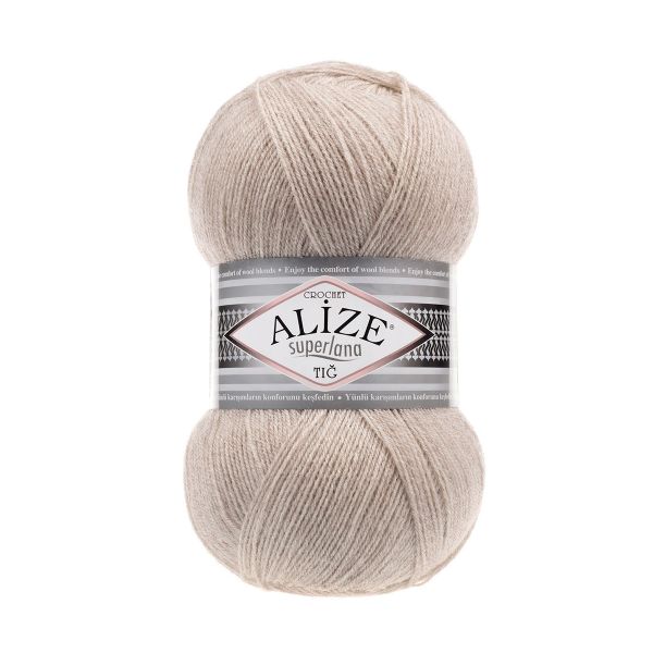 Пряжа Alize (Ализе) Superlana TIG / уп.5 мот. по 100 г, 570м, 152 бежевый меланж A