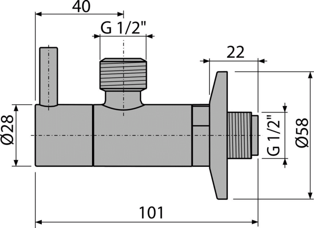 Кран угл. сантех. 1/2"х 1/2"Alcaplast ANTIC (круглый)