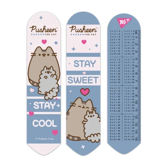 Əlfəcin \ Закладки \ Bookmark Закладки для учебников YES, Pusheen, пластиковые, 2D, Розово-голубые (708340)