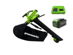 Аккумуляторный воздуходув пылесос Greenworks GD40BVK5, 2406907UG5A ,40v, АКБ 5 А·ч и быстрое ЗУ
