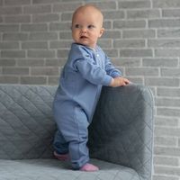 Комбинезон на кнопках "Светлый деним" утепленный 0+