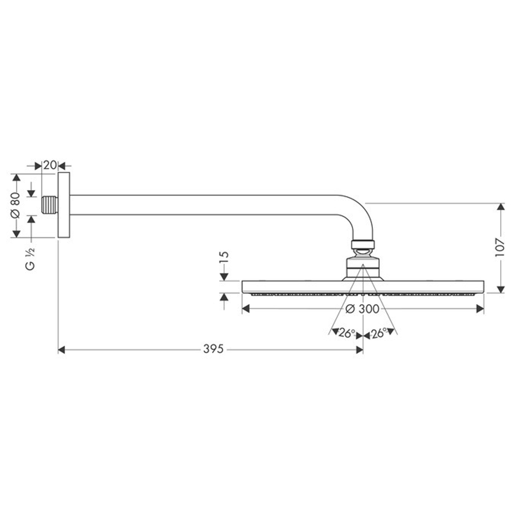 Верхний душ Hansgrohe Raindance S 300 Air 27493000