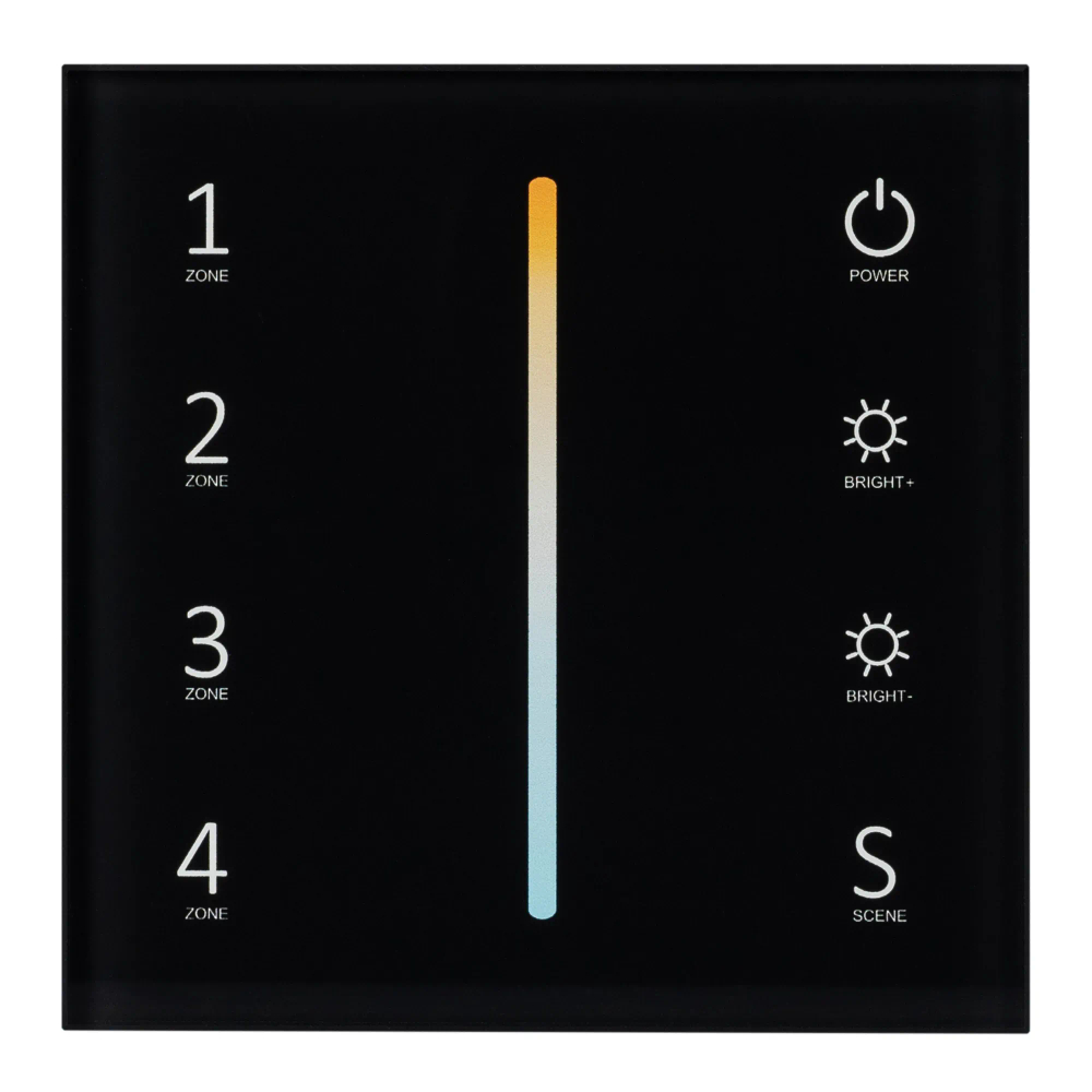 Панель Sens SMART-P43-MIX Black (230V, 4 зоны, 2.4G) (Arlight, IP20 Пластик, 5 лет) 028137