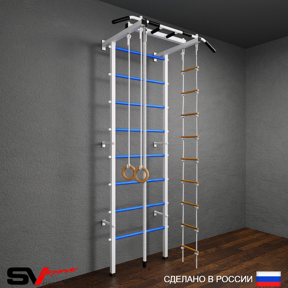 Шведская стенка Sv Pro 801 (Турник Pro/Канат/Кольца/Лестница)