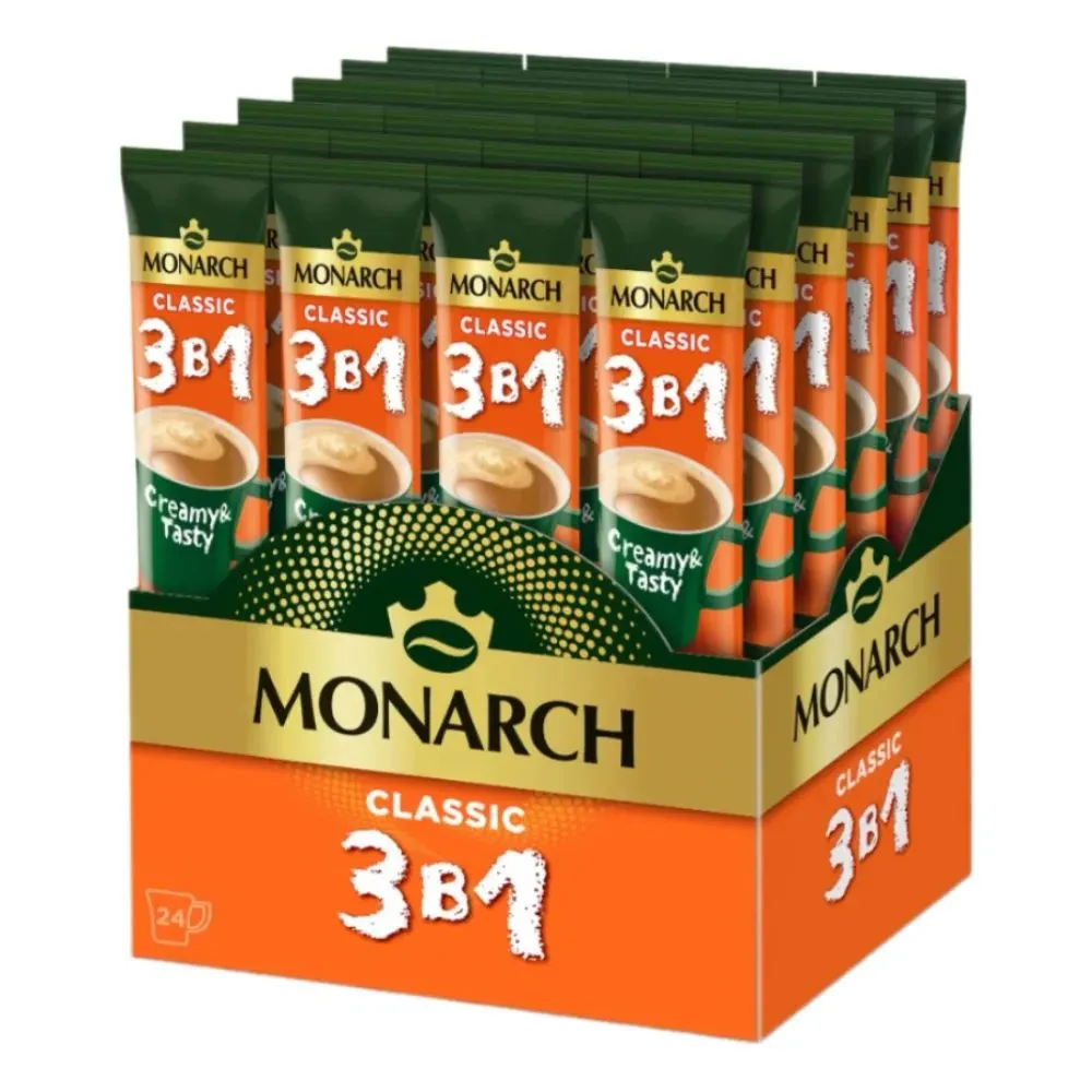 Кофе растворимый Monarch Classic, 3 в 1, 24 стика (Монарх)