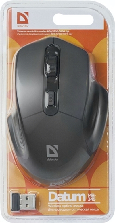 Мышь беспроводная Defender Datum MB-345 USB Black