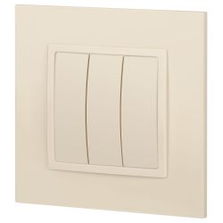 Выключатель ЭРА Elegance 14-1107-02 тройной 10АХ-250В IP20 слоновая кость | Эра Elegance
