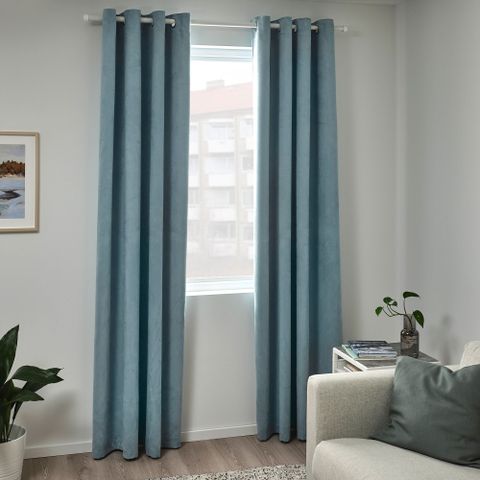 Комплект штор IKEA BIRTNA (БИРТНА), Темно-бирюзовый, 145x250 см, 2 шт