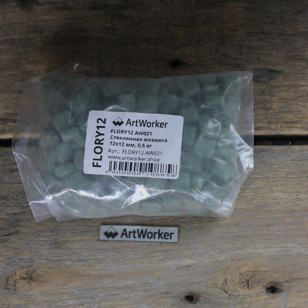 Зелёная стеклянная мозаика FLORY12 AW021 12х12 мм ArtWorker