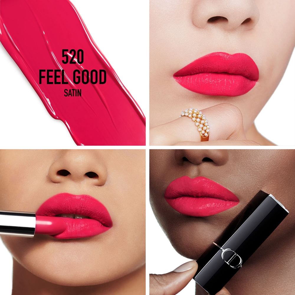 DIOR Rouge Dior - Помада для губ с долгим сроком носки, флакон с возможностью пополнения. оттенок 520 Feel GoотSatin, 3 g