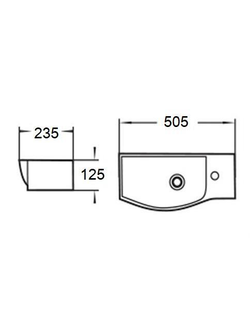Раковина подвесная (глянцевая белая) WeltWasser WW AISBACH 7950 GL-WT R 505х235х125