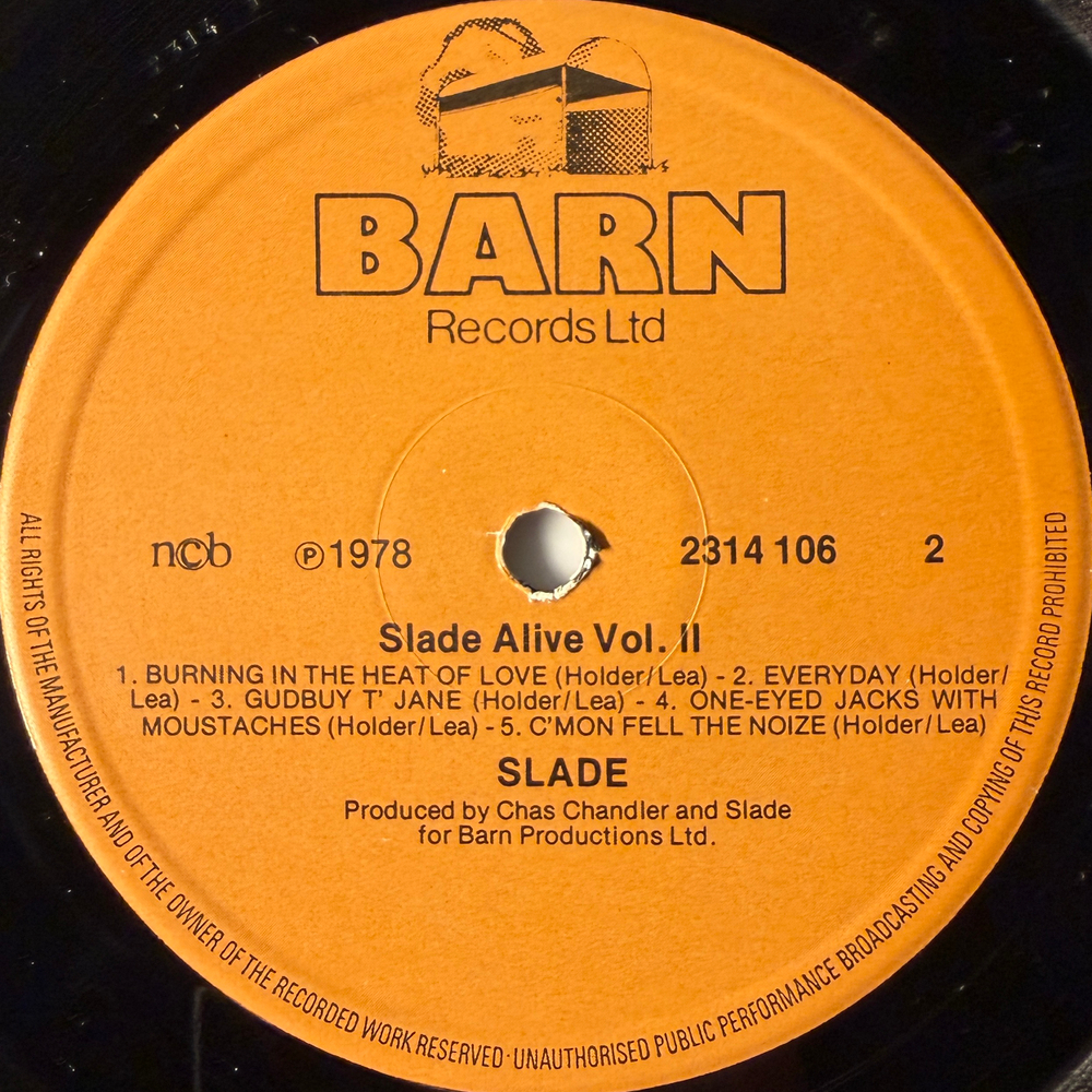 Slade ‎– Slade Alive Vol Two (Скандинавия 1978г.)