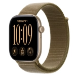 Умные часы Apple Watch Series 12 GPS, 46mm, Light Gold Aluminum Case with Olive Sport Loop
