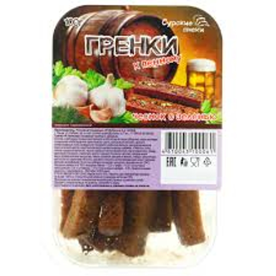 Гренки к ПЕННОМУ Чеснок-зелень 100гр*32шт