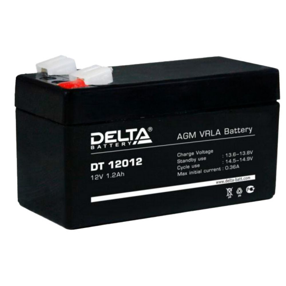 Аккумуляторная батарея Delta DT 12012 напряжение 12В, емкость 1,2Ач (97х44х59mm)