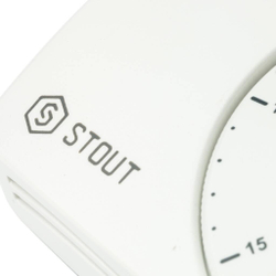 STOUT Проводной электронный термостат WFHT-BASIC со светодиодом (норм. закр.)