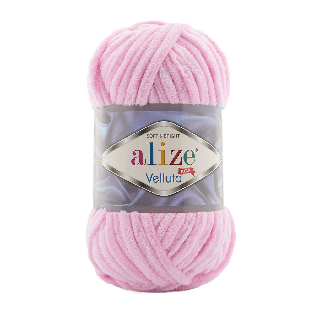 Пряжа Alize (Ализе) Velluto / уп.5 мот. по 100 г, 68м, 031 детский розовый A