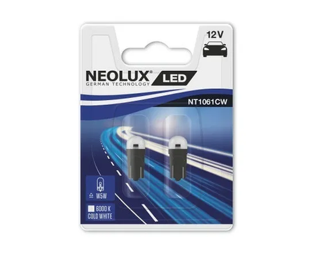 Светодиодная лампа Neolux W5W 12V 6000K LED (комплект, 2шт)
