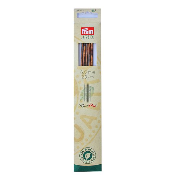Спицы чулочные (носочные) ⌀3.5 мм, 20 см, 5 шт, Prym Natural 223163