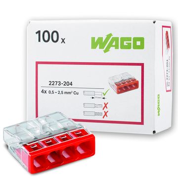 Клемма WAGO без пасты 2273-204 (в упак. 100шт)