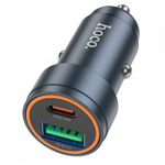 Автомобильное зарядное устройство Hoco Z57A PD30W+QC3.0 (grey)
